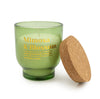 Candlelight Home SMALL ROUND FOOTED GLASS CANDLE 'MIMOSA & BLOSSOM' OLIVE 5% MIMOSA SCENT (3016-6615)
