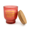 Candlelight Home SMALL ROUND FOOTED GLASS CANDLE 'ROSEHIP & JASMINE' RED - 5% HONEYSUCKLE SCENT (EAK42121/00)