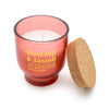 Candlelight Home SMALL ROUND FOOTED GLASS CANDLE 'ROSEHIP & JASMINE' RED - 5% HONEYSUCKLE SCENT (EAK42121/00)