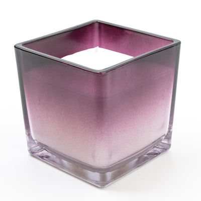 Candlelight Home SMALL SQUARE GLASS CANDLE - PLUM OMBRE – 5% SAKURA BLOSSOM SCENT (EAM14750/00)