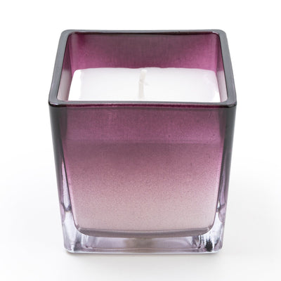 Candlelight Home SMALL SQUARE GLASS CANDLE - PLUM OMBRE – 5% SAKURA BLOSSOM SCENT (EAM14750/00)
