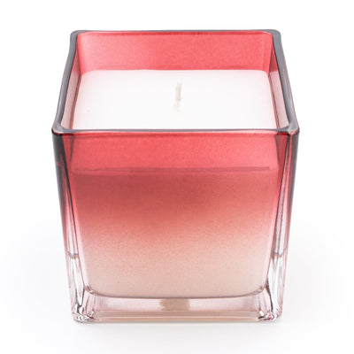 Candlelight Home SMALL SQUARE GLASS CANDLE - RED OMBRE (PANTONE NO 7637C) – 5% POMEGRANATE & CASSIS SCENT (EAM14764/00)
