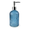 Candlelight Home Soap Dispenser 19.3cm Soap Dispenser in Ridged Glass  - Blue 6PK