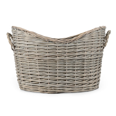 Candlelight Home Storage Baskets Oval Scoop Log Basket - Grey 4PK