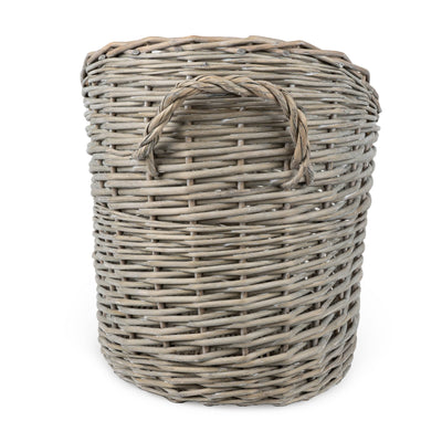 Candlelight Home Storage Baskets Oval Scoop Log Basket - Grey 4PK