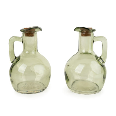 Candlelight Home Storage Bottle Set of 2 Oil Bottles on Stand - Green 2pk