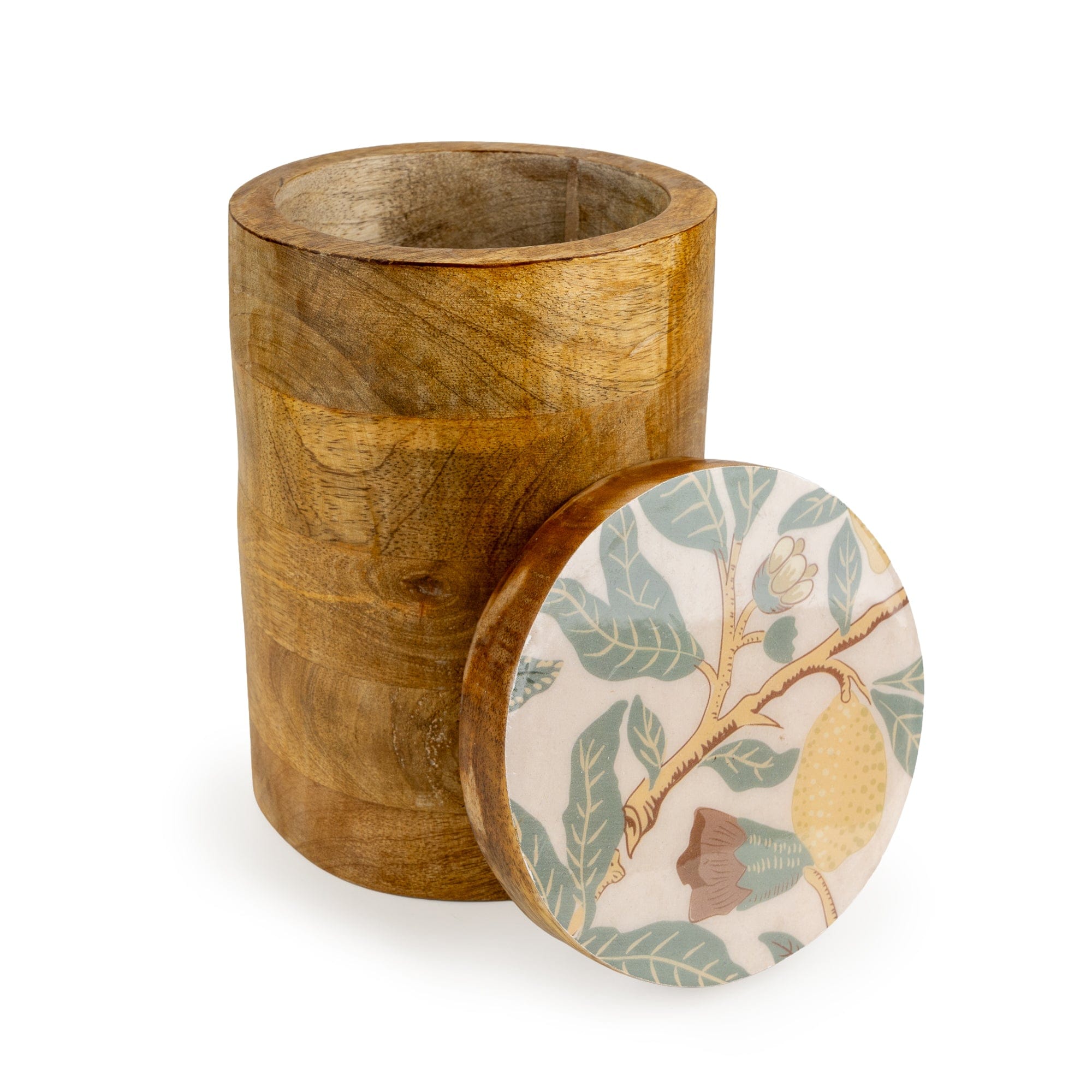 Candlelight Home Storage Jar Large Mango Wood Storage Jar - Vintage Fruit 4pk