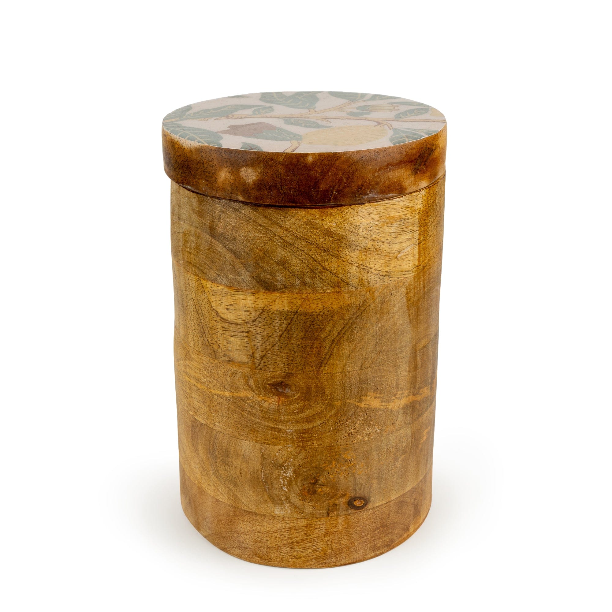 Candlelight Home Storage Jar Large Mango Wood Storage Jar - Vintage Fruit 4pk