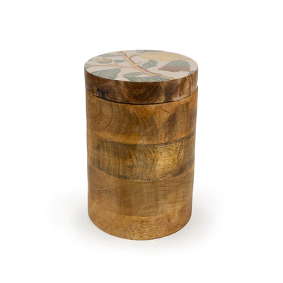Candlelight Home Storage Jar Small Mango Wood Storage Jar - Vintage Fruit 6pk