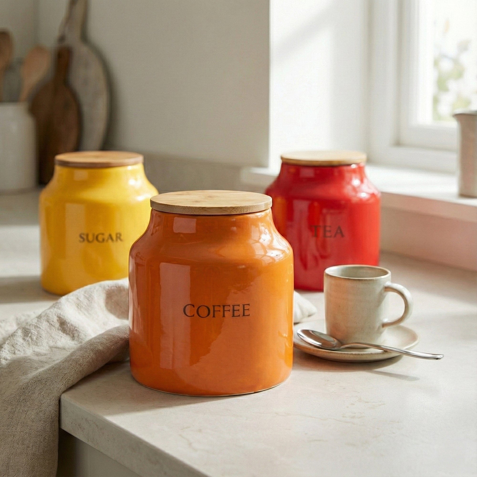 jarさん Storage Jar Tomato Coffee - Orange 4pk - Candlelight Home