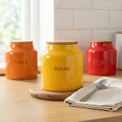 Candlelight Home Storage Jars Storage Jar Tomato Sugar - Yellow 4pk