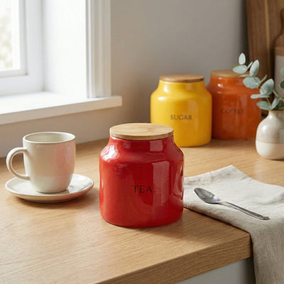 Candlelight Home Storage Jars Storage Jar Tomato Tea - Red 4pk