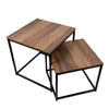 Candlelight Home Tables FSC MDF Set of 2 Square Nesting Tables Wood/Metal 1PK