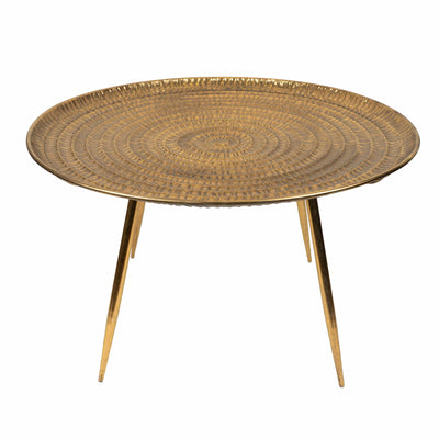 Candlelight Home Tables Large Round Metal Coffee Table - Antique Gold 2PK