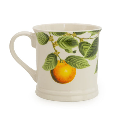 Candlelight Home TANKARD MUG ORANGE BLOSSOM - WHITE