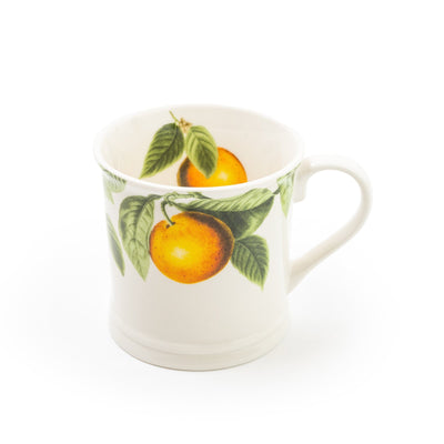 Candlelight Home TANKARD MUG ORANGE BLOSSOM - WHITE