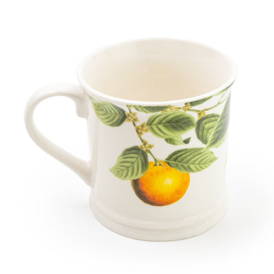 Candlelight Home TANKARD MUG ORANGE BLOSSOM - WHITE