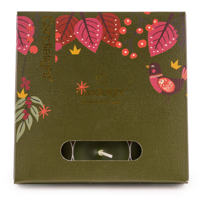 Candlelight Home tea lights Set of 9 Tealights – Birds in Green 6pk