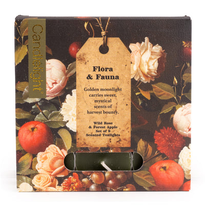Candlelight Home tea lights Set of 9 Tealights - Flora & Fauna 6pk