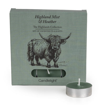Candlelight Home tea lights Set of 9 Tealights - Highland Mist 6pk