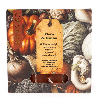Candlelight Home tea lights Set of 9 Tealights - Pumpkins Flora & Fauna 6pk