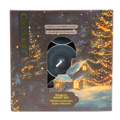 Candlelight Home tea lights Set of 9 Tealights - Starlit Night Sky 6pk
