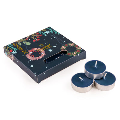 Candlelight Home tea lights Set of 9 Tealights - Trees in Blue 6pk