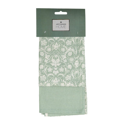Candlelight Home tea towel Jeff Banks Set of 2 Printed Tea Towels - Jacquard Sage Green 6pk