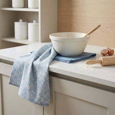Candlelight Home tea towel Jeff Banks Set of 2 Printed Tea Towels – Leafy Trellis Blue 6pk