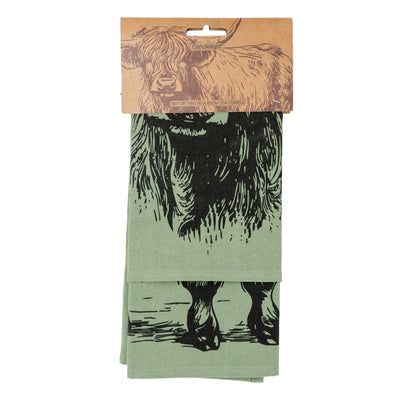 Candlelight Home tea towel Set of 2 Tea Towels - Highland Cow 6pk