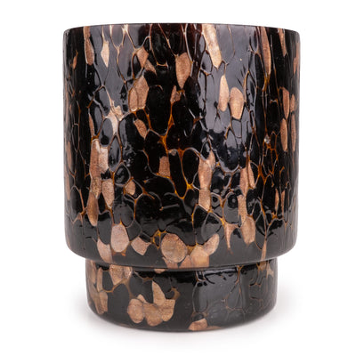 Candlelight Home Tealight Holders Large Footed Glass Tealight Holder – Amber Confetti Hummingbird 6pk