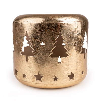 Candlelight Home Tealight Holders Metal Tealight Holder with Cut Out Trees – Gold Hummingbird 6pk
