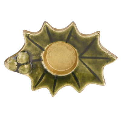 Candlelight Home Tealight Holders Small Leaf Tealight Holder – Green Fig & Pomegranate 6pk