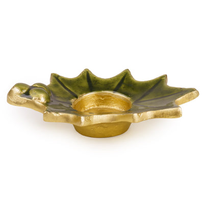 Candlelight Home Tealight Holders Small Leaf Tealight Holder – Green Fig & Pomegranate 6pk