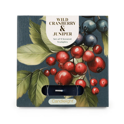 Candlelight Home Tealights Set of 9 Tealights - Cranberry & Juniper 6pk