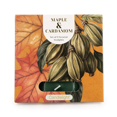Candlelight Home Tealights Set of 9 Tealights - Maple and Cardamom 6pk