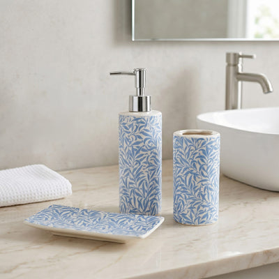 Candlelight Home Toothbrush Holder Jeff Banks Toothbrush Holder - Leafy Trellis Blue 4pk