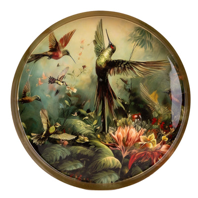 Candlelight Home tray Brushed Metal Tray - Hummingbird 4pk