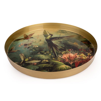 Candlelight Home tray Brushed Metal Tray - Hummingbird 4pk