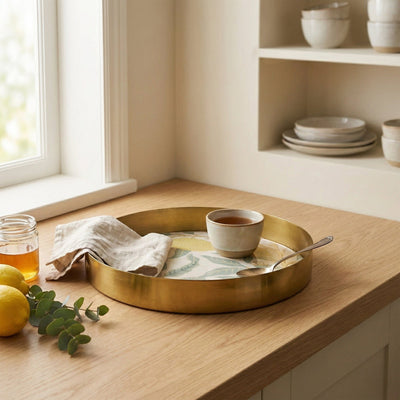 Candlelight Home tray Small Metal/Enamel Tray Vintage Fruits