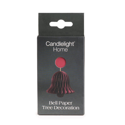 Candlelight Home Tree Decoration 10cm Bell Paper Tree Decoration – Deep Red 6pk