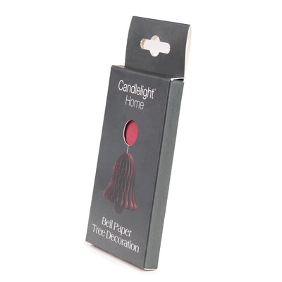 Candlelight Home Tree Decoration 10cm Bell Paper Tree Decoration – Deep Red 6pk
