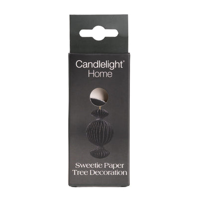 Candlelight Home Tree Decoration 10cm Sweetie Paper Tree Decoration – Black 6pk