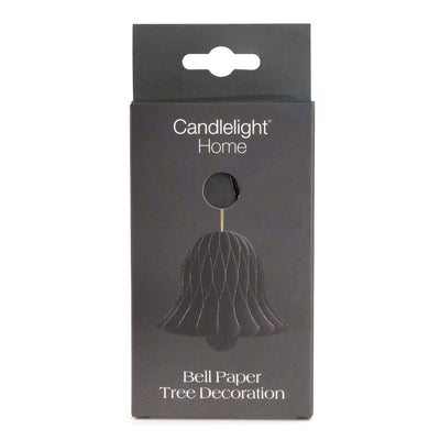 Candlelight Home Tree Decoration 12cm Bell Paper Tree Decoration – Black 6pk