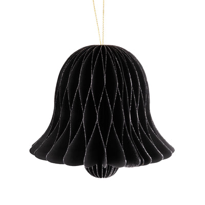 Candlelight Home Tree Decoration 12cm Bell Paper Tree Decoration – Black 6pk