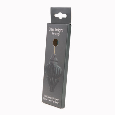Candlelight Home Tree Decoration 12cm Droplet Paper Tree Decoration – Black 6pk