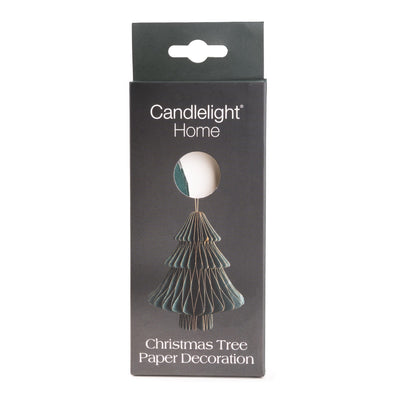 Candlelight Home Tree Decoration 15cm Christmas Tree Paper Tree Decoration – Green 6pk