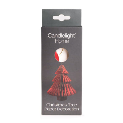 Candlelight Home Tree Decoration 15cm Christmas Tree Paper Tree Decoration – Red 6pk