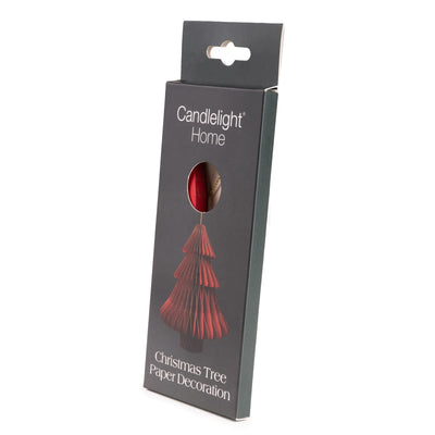 Candlelight Home Tree Decoration 15cm Christmas Tree Paper Tree Decoration – Red 6pk