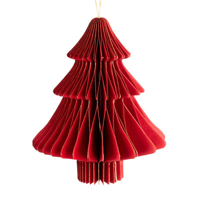 Candlelight Home Tree Decoration 15cm Christmas Tree Paper Tree Decoration – Red 6pk